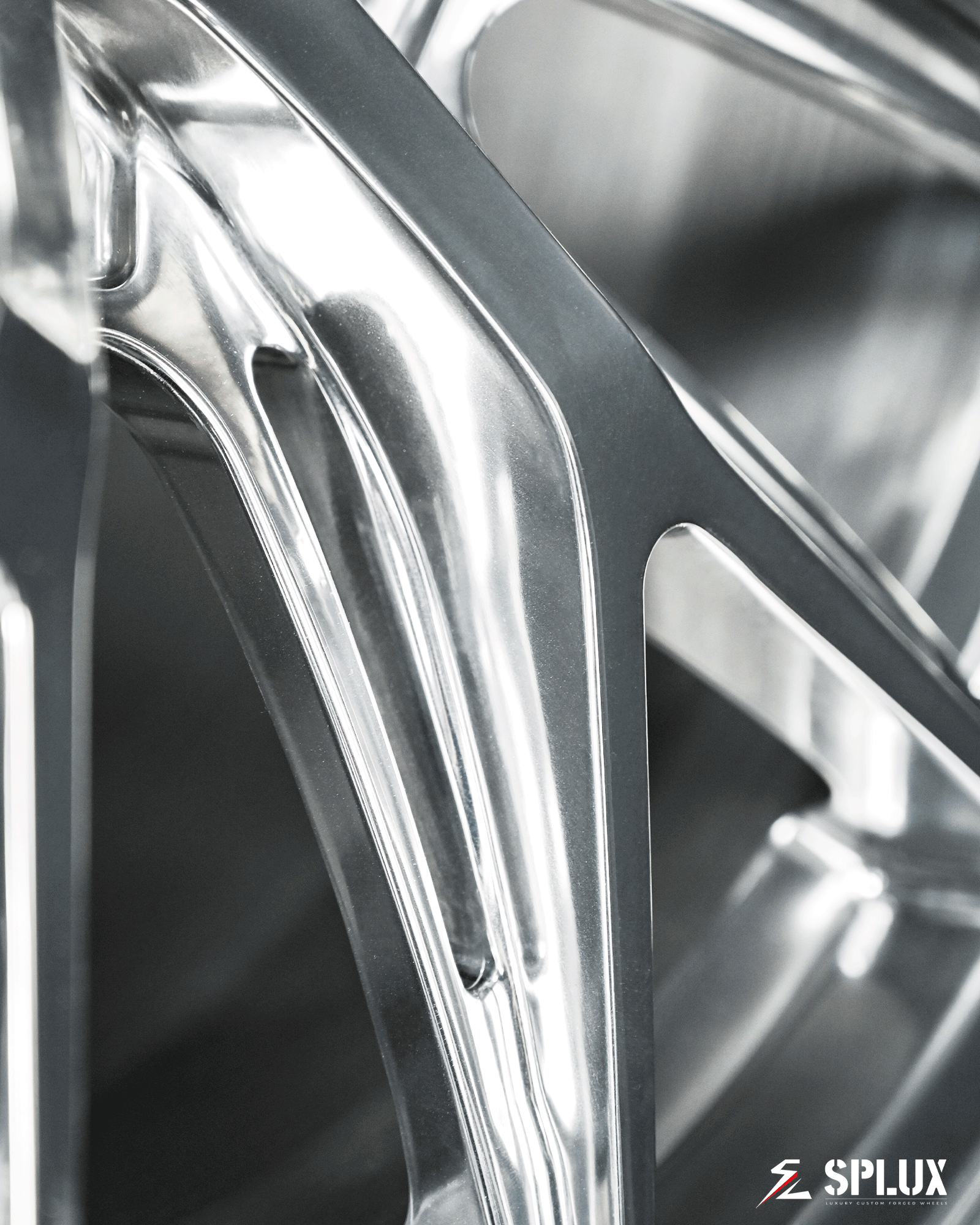 Splux SL-02 custom forged monoblock wheels for 1999 Dodge Viper, 6-lug, lightweight, polished Y-spoke aftermarket rims.