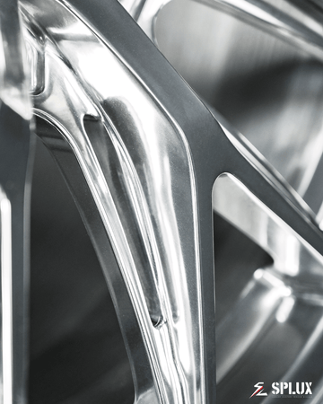 Splux SL-02 custom forged monoblock wheels for 1999 Dodge Viper, 6-lug, lightweight, polished Y-spoke aftermarket rims.