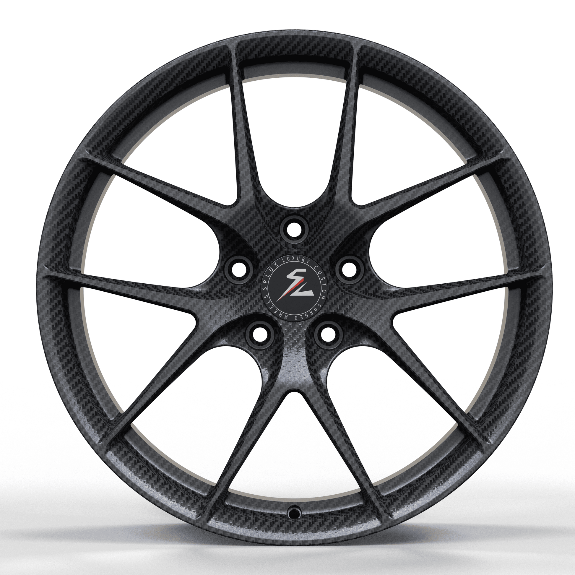 Splux SL-04 carbon fiber Y spoke wheels detail, concave 1-piece forged precision finish