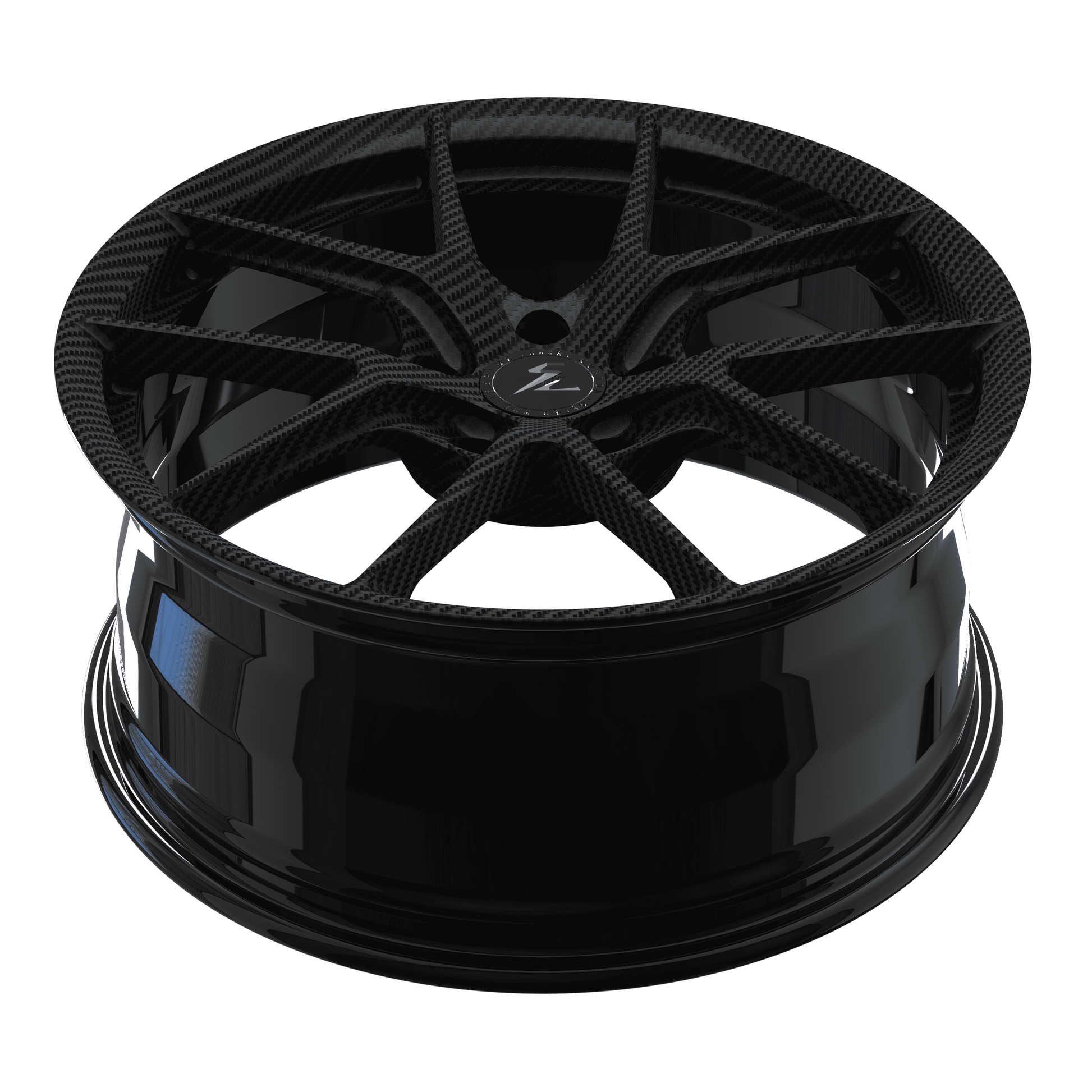 Splux SL-04 carbon fiber monoblock wheels front view, clean Y spoke concave styling