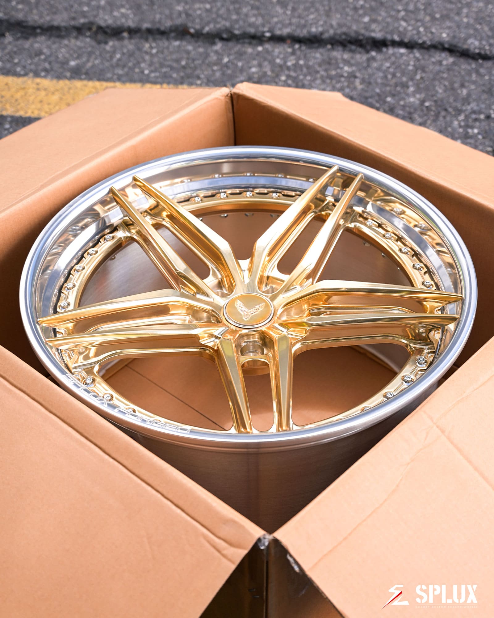 SA-01 Custom C8 Corvette Stingray/Z51 5-Spoke Frozen Gold 20x9 21x12, 19x8.5 20x11