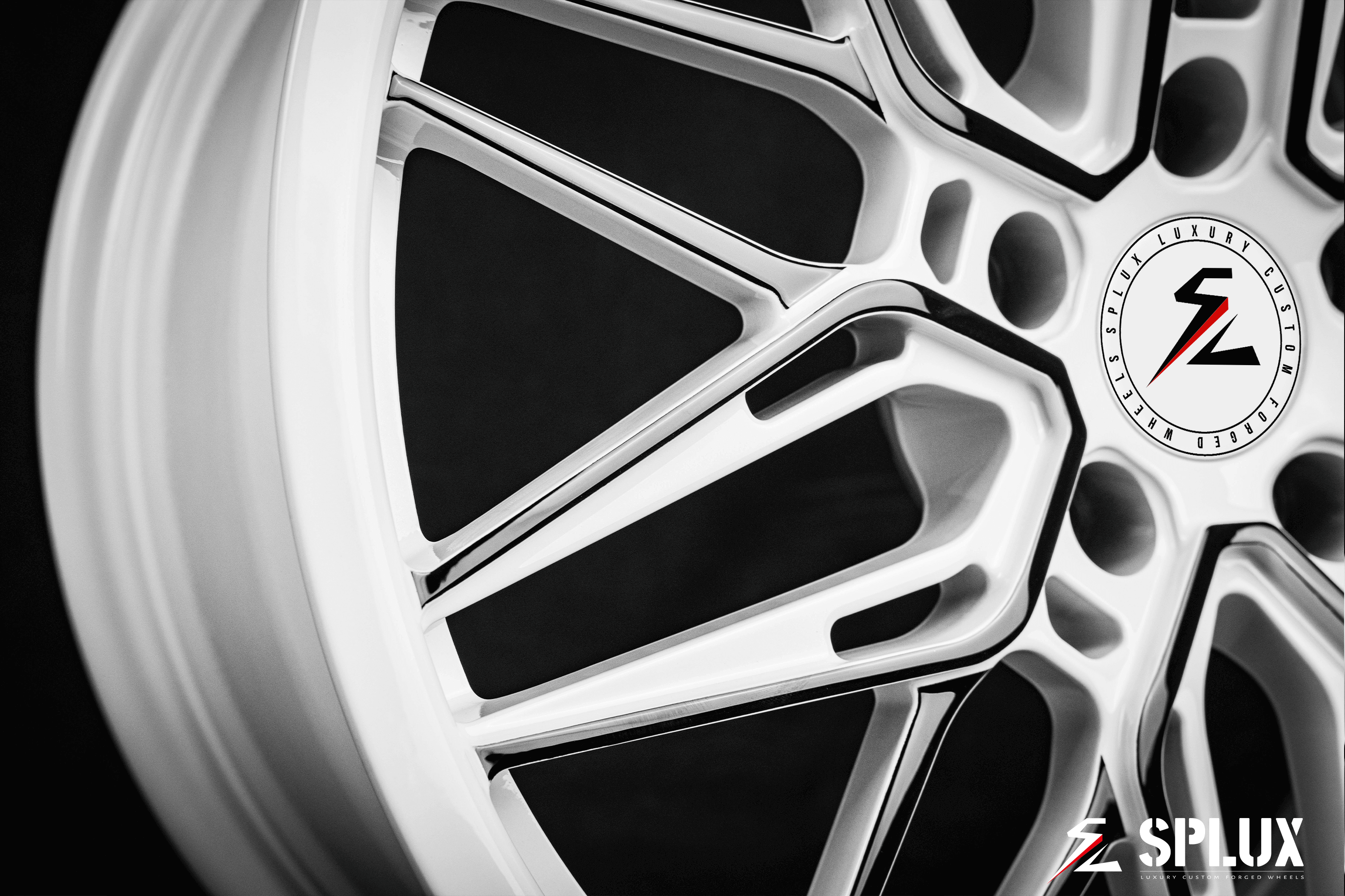 Splux SA-02 19inch and 20inch aggressive black and white rims for 2016 Stingray C7 Corvette.